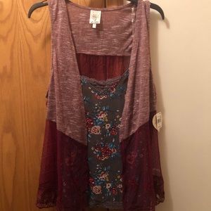 Floral Tank and Sleeveless Cover